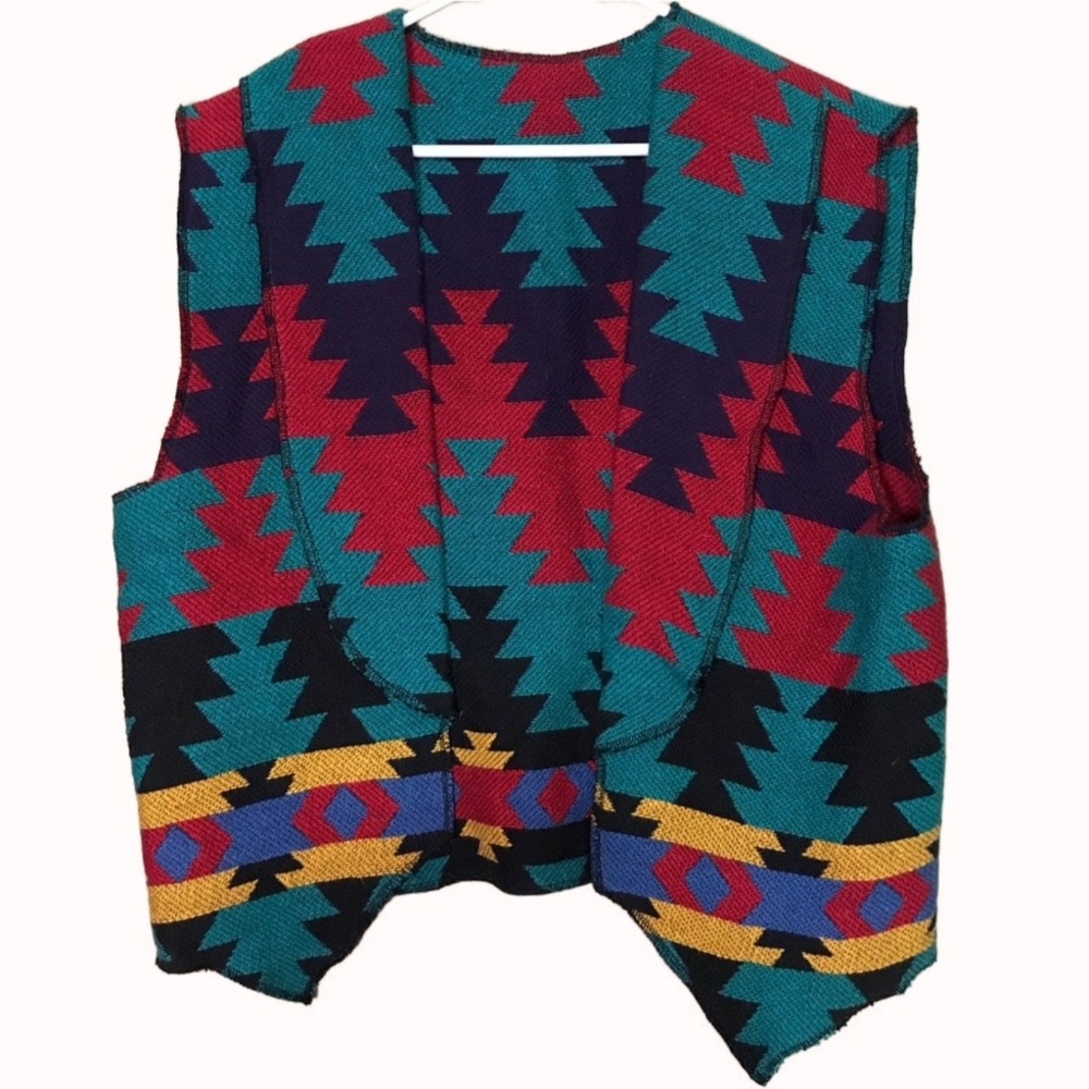 Vintage Southwestern Vibrant Vest - Medium